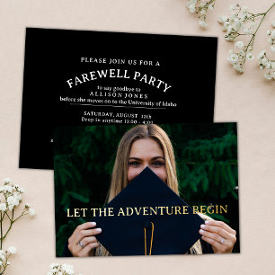 Invitation En Aluminium Que l'aventure commence Fête d'adieu de fin d'étud