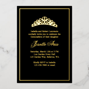 Invitation En Aluminium Quinceanera classique simple et élégante