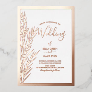 Invitation En Aluminium Real Foil Elegant Pampas Grass Mariage photo 