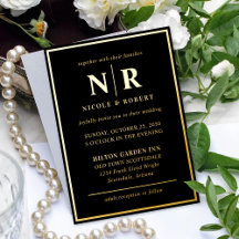 Real Gold Foil Élégant Mariage Monogramme Moderne