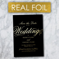 Real Gold Foil Luxury Black Wedding Enregistrer la