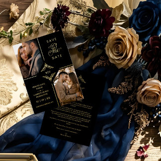 Invitation En Aluminium Real Golden Sophisticated Ornament Flourish 