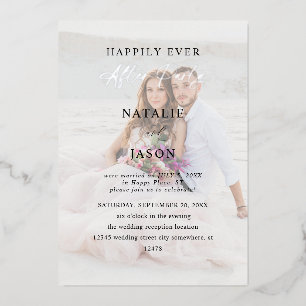 Invitation En Aluminium Réception après mariage photo de fête v2