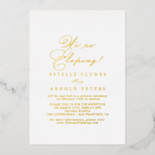 Invitation En Aluminium Réception de Mariage Intime Élégant et Stylé en Or