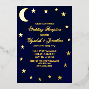 Invitation En Aluminium Réception de mariage sous le ciel nocturne céleste