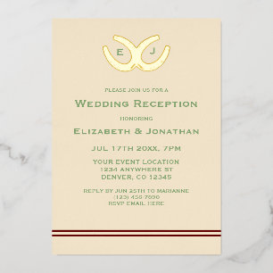Invitation En Aluminium Réception de mariage Western Horseshoes