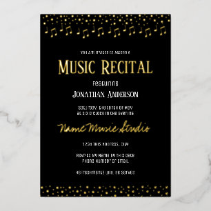 Invitation En Aluminium Récital de musique Confetti