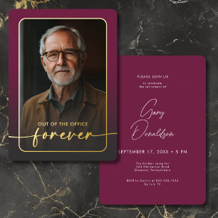 Invitation En Aluminium Récolte photo minimaliste de Bourgogne moderne