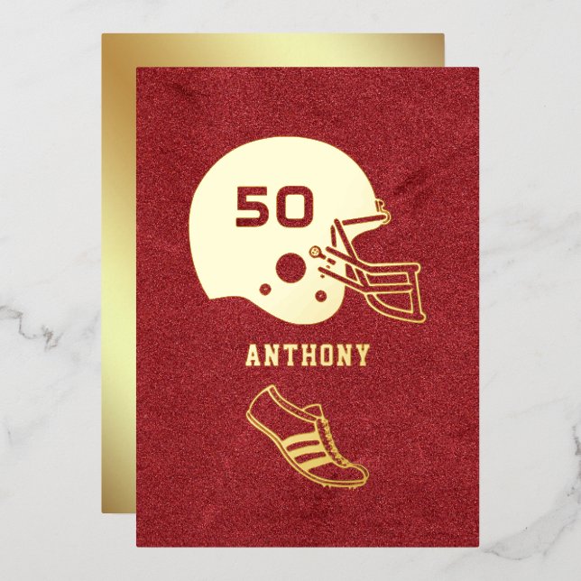 Invitation En Aluminium Red and Gold Football Birmingham (Recto/Verso)