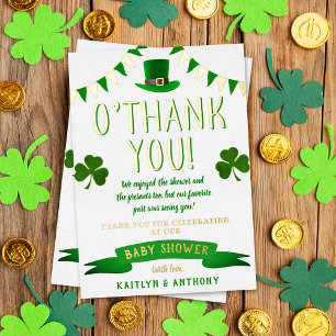 Invitation En Aluminium Remerciement pour Baby Shower de la Saint-Patrick 