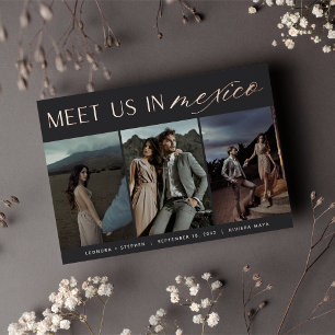 Invitation En Aluminium Rencontrez-Nous Au Mexique   Trois photos Enregist