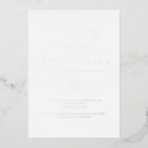 Invitation En Aluminium Renouvellement de vœux argent blanc 25e anniversai
