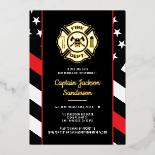 Invitation En Aluminium Retraite d'un pompier du service des incendies