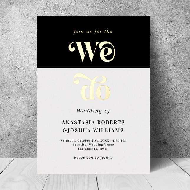 Invitation En Aluminium Retro Bold Nous faisons Real Gold Fhuile Faire-par (Créateur téléchargé)