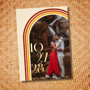 Invitation En Aluminium Retro les années 70 Rainbow Super Arch Photo Enreg