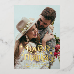 Invitation En Aluminium Retro Love and Thanks Overlay