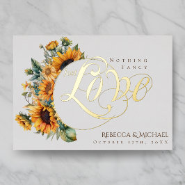 Invitation En Aluminium Rien de fantaisie Juste aimer Mariage de tournesol