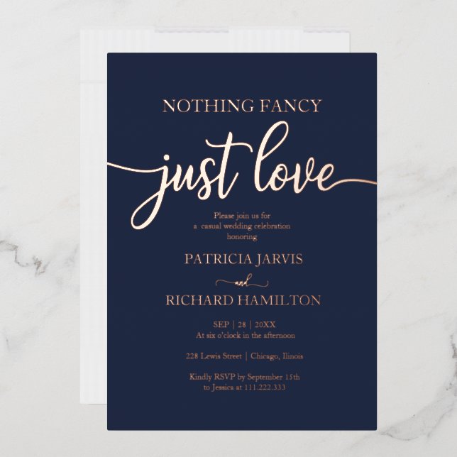 Invitation En Aluminium Rien de fantaisie Juste Amour Mariage Décontracté (Enveloppe)