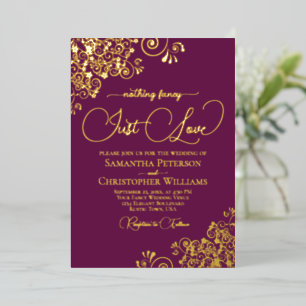 Invitation En Aluminium Rien de Fantastique Juste Amour Mariage Magenta Pr