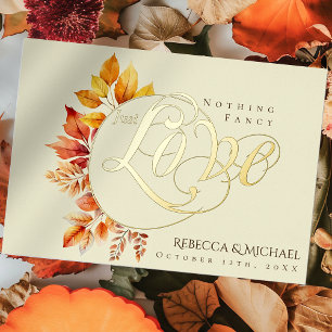 Invitation En Aluminium Rien de Fantastique Juste l'Amour Feuilles d'Autom