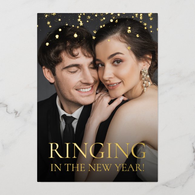 Invitation En Aluminium Ringing in the New year Save the date photo (Recto)