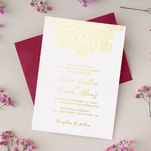 Invitation En Aluminium Rising Boho Fusion indienne Floral Mandala Mariage