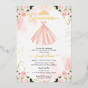 Invitation En Aluminium Robe blanche Quinceanera