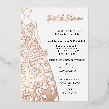 Robe de mariée en feuille d'or rose pour la douche