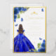 Invitation En Aluminium Robe Royal Bleue Florale Papillon Quinceanera Or (Envelope)
