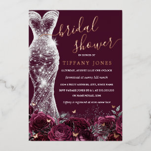 Invitation En Aluminium Robes de soirée de mariage argent Bourgogne Rose G