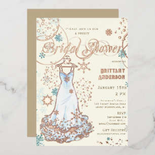 Invitation En Aluminium Robes flocons de neige Mariage hivernal Enterremen