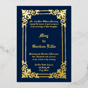 Invitation En Aluminium Rococo baroque français Mariage frontalier du XVII