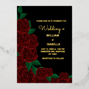 Invitation En Aluminium Romantic Fall mariage extérieur magnifiques roses 
