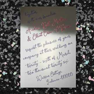 Invitation En Aluminium Romantic Spring Wedding Mauve, Purple & Silver