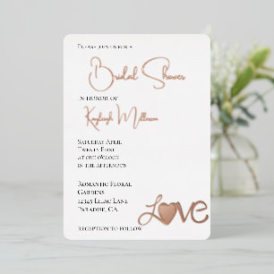 Invitation En Aluminium Romantique Amour Fête des mariées de coeur