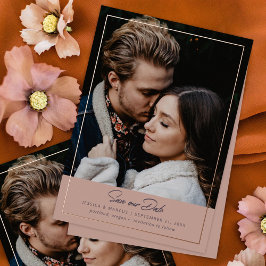 Invitation En Aluminium Romantique Dusty Blush Enregistrer la date Foil In