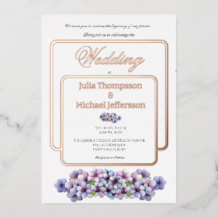 Invitation En Aluminium Romantique Poétique Lilac Aquarelle Mariage Floral