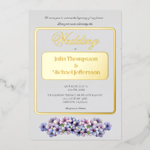 Invitation En Aluminium Romantique Poétique Lilac Aquarelle Mariage Floral