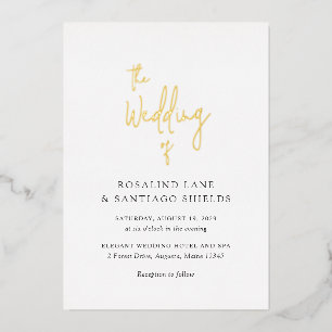 Invitation En Aluminium Rosalind Typographie moderne Mariage élégant
