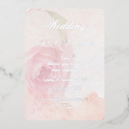 Invitation En Aluminium rose argent chic