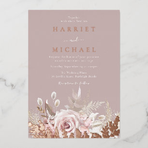 Invitation En Aluminium Rose Boho Floral Frame Mariage Real