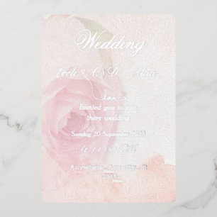 Invitation En Aluminium rose chic argent