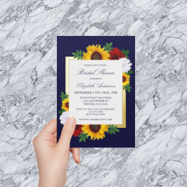 Invitation En Aluminium Rose de tournesol Automne Fête des mariées florale