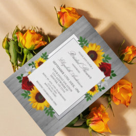 Invitation En Aluminium Rose de tournesol Automne Floral Fête des mariées 