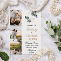 Rose Gold Blanc Floral Monogrammes Photos Mariage 