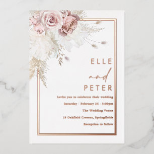 Invitation En Aluminium Rose Gold & Blush Beau Mariage