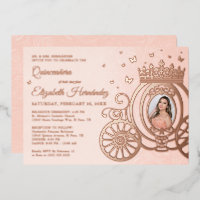 Rose Gold Blush Pink Quinceanera Princess Photo