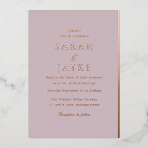 Invitation En Aluminium Rose Gold Foil Élégant Mariage moderne