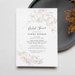 Invitation En Aluminium Rose Gold Foil Fête des mariées botanique Invitati