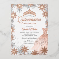 Rose Gold Hiver Flocon de Neige Quinceanera